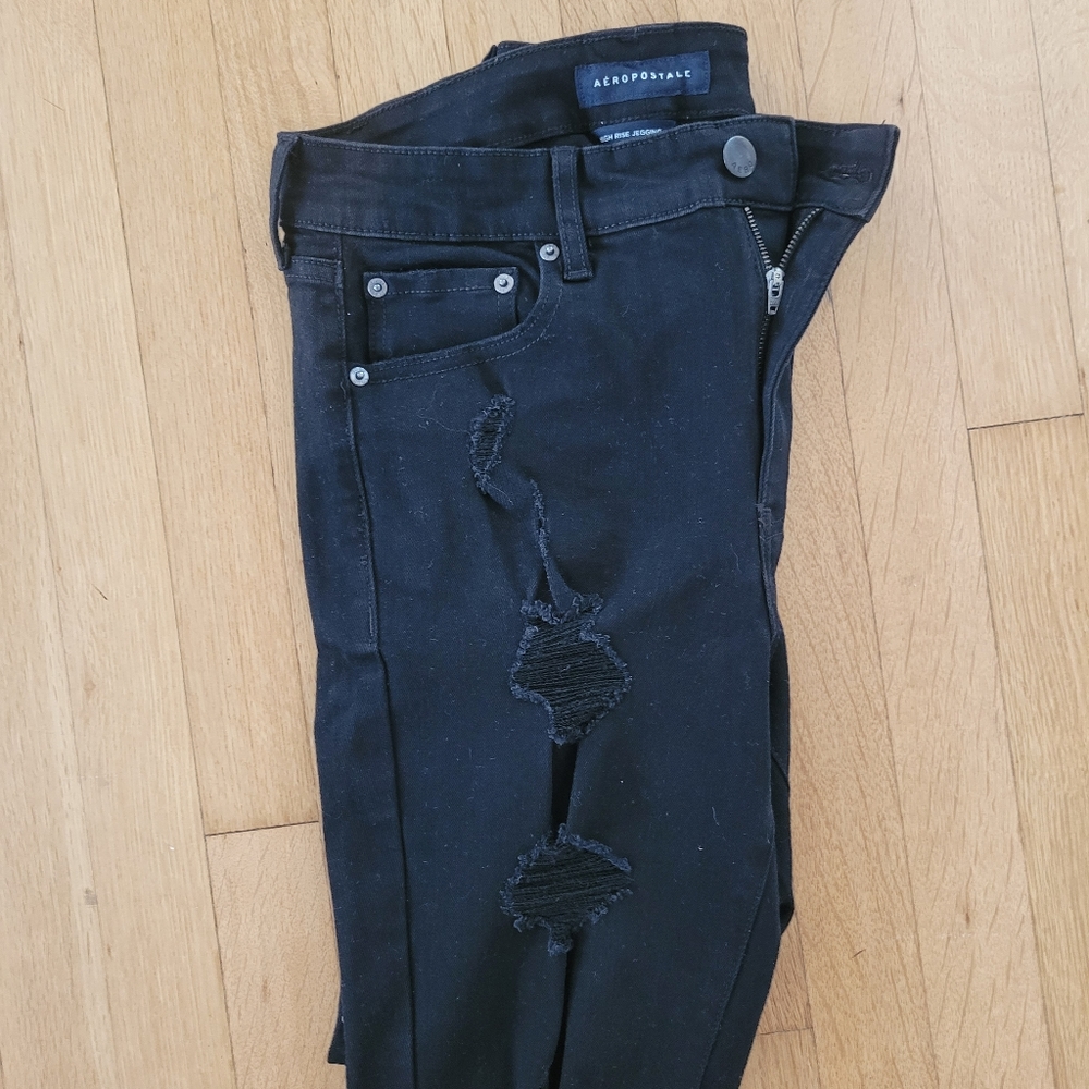 Aeropostale Ripped High Rise Jeggings, Size 12